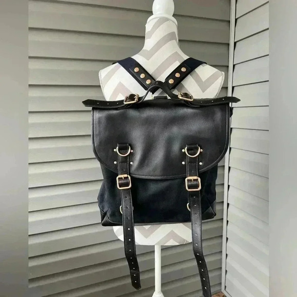 Timbuk2 x PHOEBE DAHL Travel  Convertible Backpack Black Canvas Leather - Picture 2 of 12